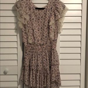 Loveshackfancy flowered silk mini dress